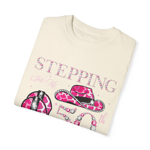 50th Birthday Cowgirl T-Shirt | Unisex Garment-Dyed Tee