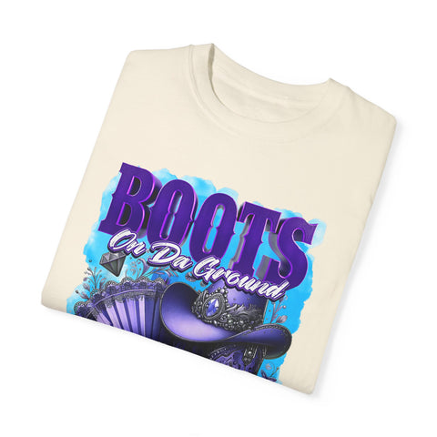 Unisex Garment-Dyed T-Shirt - "Boots On Da Ground" Graphic Tee
