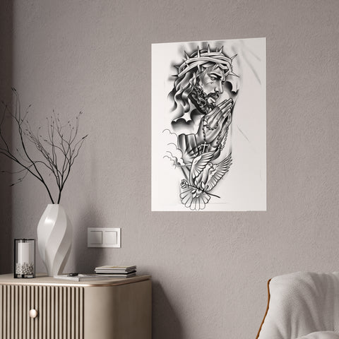 Inspirational Jesus Gloss Poster - Christian Wall Art for Home Decor