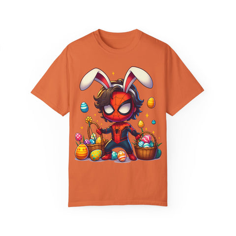 Easter Spider-Man T-Shirt | Unisex Garment-Dyed Tee for Kids & Fans