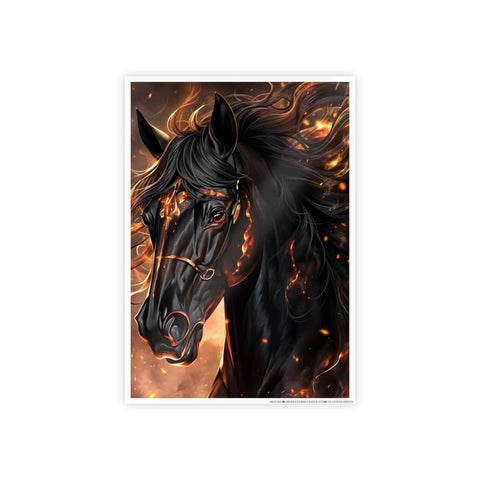 Fiery Horse Gloss Poster - Elegant Wall Art for Equestrian Lovers