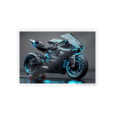 High-Gloss Motorcycle Art Print - Futuristic Wall Decor for Auto Enthusiasts