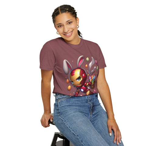 Easter Bunny Iron Man T-Shirt - Unisex Garment-Dyed Tee