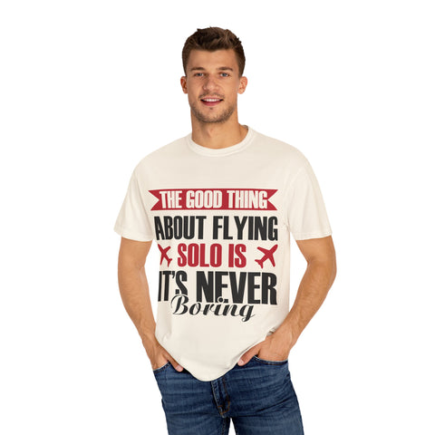 Funny Flying Solo T-Shirt for Travelers & Aviation Lovers