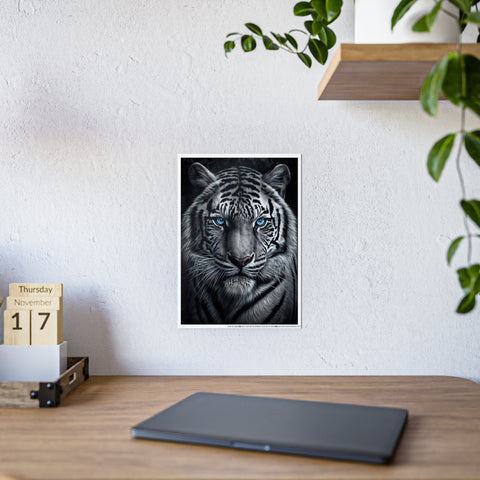 Majestic White Tiger Gloss Poster - Stunning Wall Art for Animal Lovers