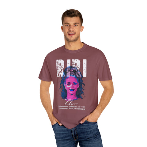 Riri Unisex Garment-Dyed T-Shirt - Trendy Graphic Tee for Music Lovers
