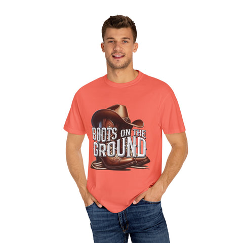Unisex Garment-Dyed T-Shirt - 'Boots on the Ground' Country Lifestyle Tee