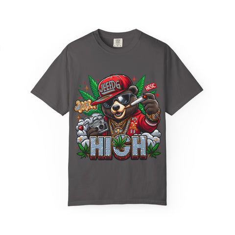 Hip Hop Bear Graphic T-Shirt - Unisex Cool Streetwear for Cannabis Lovers