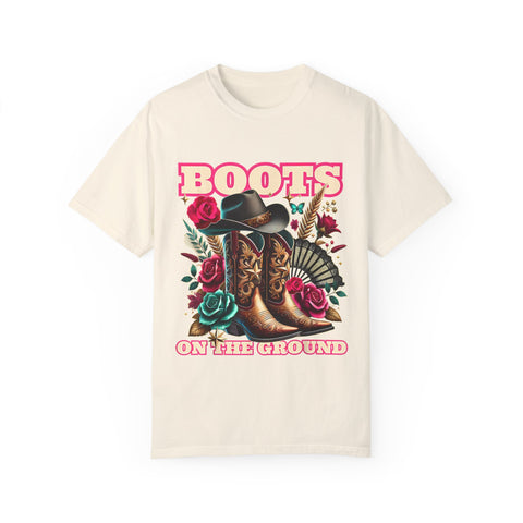 Western Style Graphic Tee - "Boots on the Ground"