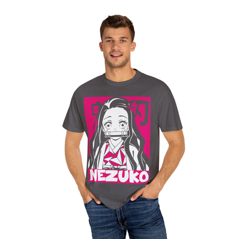 Nezuko Anime T-Shirt - Unisex Garment-Dyed Tee for Fans