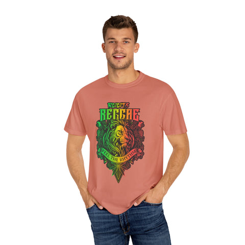 Unisex Garment-Dyed Reggae T-Shirt - Feel the Rhythm Graphic Tee for Music Lovers
