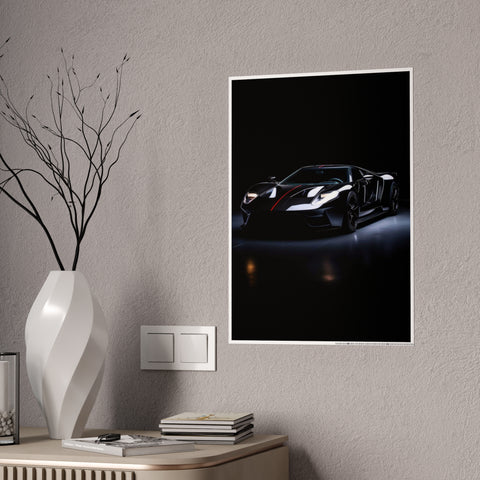Glossy Car Poster - Stunning Black Sports Car Wall Art for Auto Enthusiasts