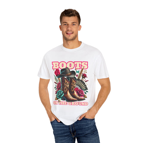 Western Style Graphic Tee - "Boots on the Ground"