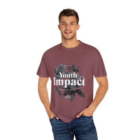 Youth Impact Unisex Garment-Dyed T-Shirt – Vibrant Floral Graphic Tee