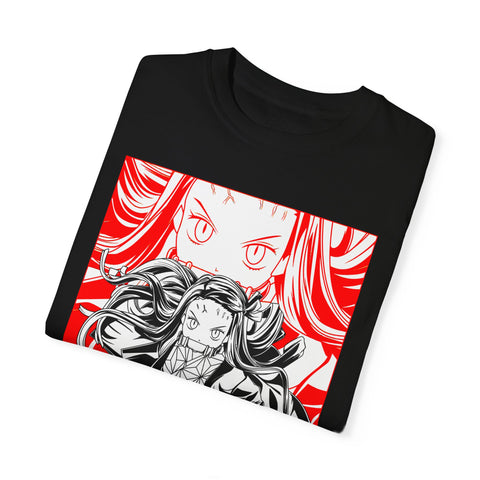 Anime-Inspired Unisex Garment-Dyed T-Shirt - Bold Character Design