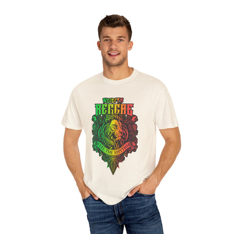 Unisex Garment-Dyed Reggae T-Shirt - Feel the Rhythm Graphic Tee for Music Lovers