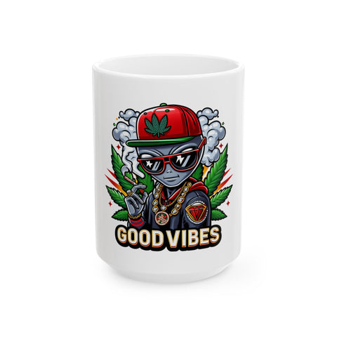 Good Vibes Alien Ceramic Mug - 11oz & 15oz