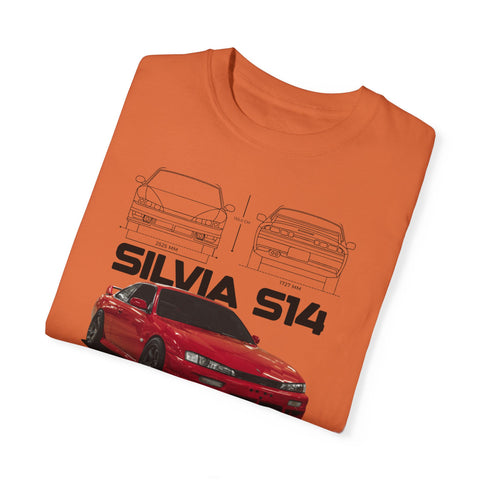 Retro Car Art Unisex Garment-Dyed T-shirt - SILVIA 514 Graphic Tee