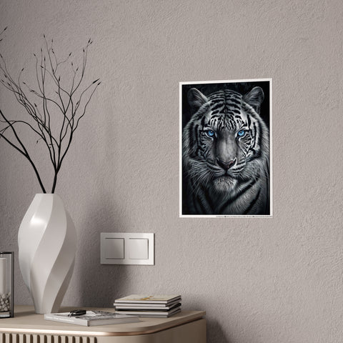 Majestic White Tiger Gloss Poster - Stunning Wall Art for Animal Lovers