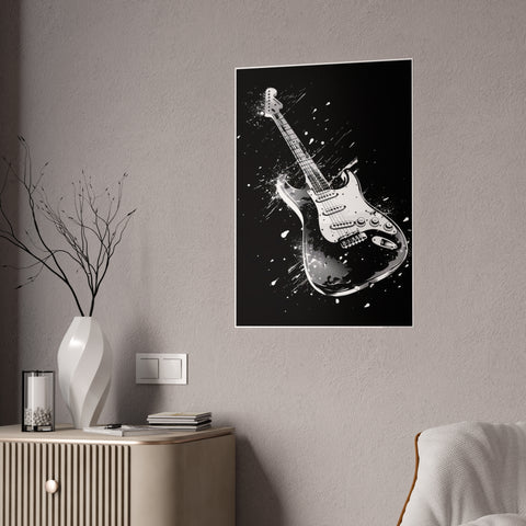 Rock & Roll Guitar Gloss Poster | Music Wall Art for Home Decor