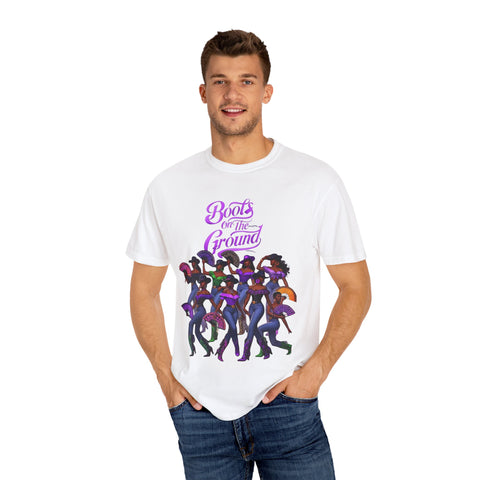 Empowering Women T-Shirt - Boots on the Ground Design - Unisex Garment-Dyed Tee
