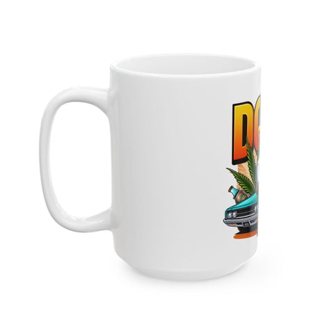 Dope Cartoon Ceramic Mug - 11oz & 15oz | Perfect for Artists & Car Enthusiasts