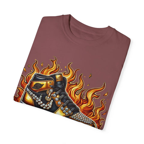 Unisex Garment-Dyed T-Shirt - 'On Fire' Graphic Tee for Sneaker Enthusiasts