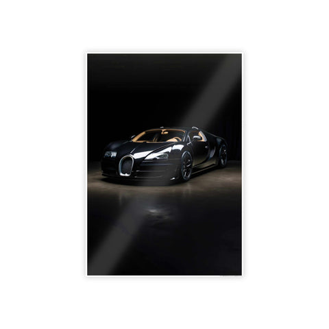 Glossy Car Wall Art Poster - Elegant Black Sports Car Decor