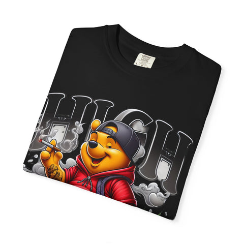 High Vibes Unisex Garment-Dyed T-shirt with Cartoon Bear Design