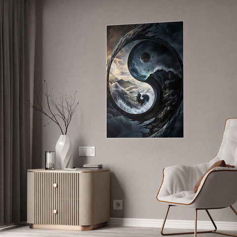 Serene Yin Yang Gloss Poster - Conceptual Art for Home Décor