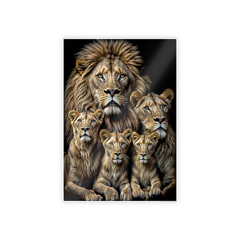 Majestic Lion Family Gloss Poster - Wildlife Wall Art for Home Decor