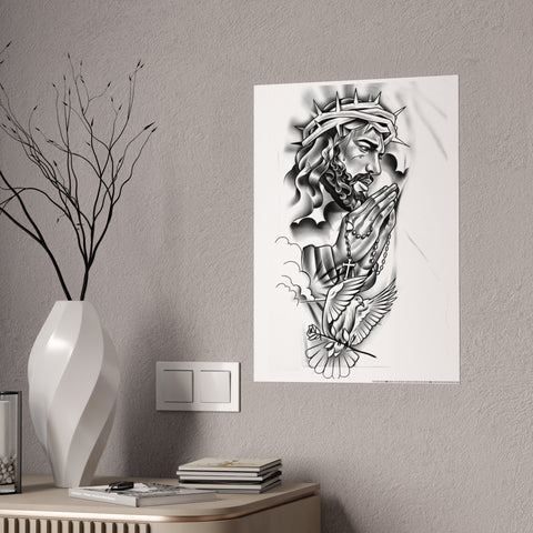 Inspirational Jesus Gloss Poster - Christian Wall Art for Home Decor