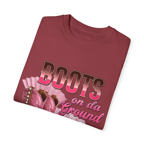 Unisex Garment-Dyed T-shirt - "Boots on the Ground" Country Style Tee