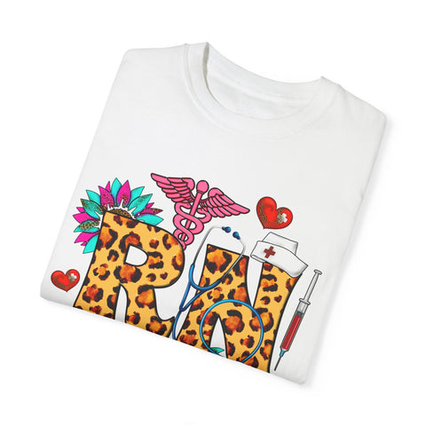 Trendy RN Graphic T-Shirt for Nurses - Garment-Dyed Unisex Tee