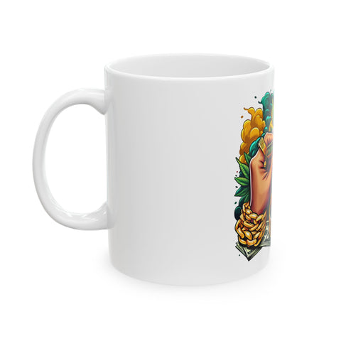 Rolling Hands Cannabis Ceramic Mug - 11oz & 15oz
