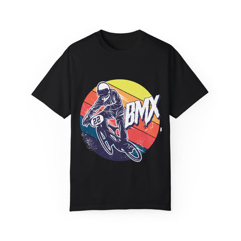 BMX Rider Graphic T-Shirt - Unisex Garment-Dyed Tee for Cycling Enthusiasts