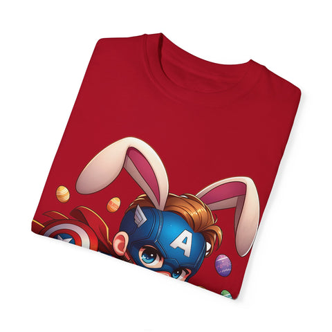 Easter Bunny Captain T-Shirt - Fun Unisex Garment-Dyed Tee