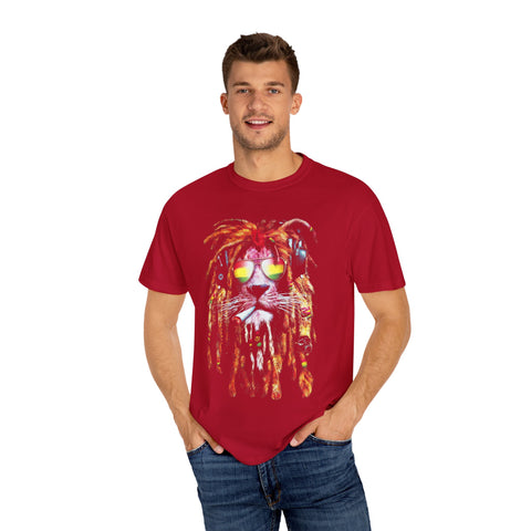 Cool Lion Sunglasses Unisex Garment-Dyed T-shirt