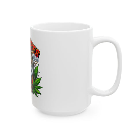Good Vibes Tiger Ceramic Mug - 11oz & 15oz, Perfect for Coffee Lovers