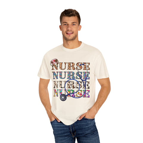 Colorful Nurse T-Shirt - Unisex Garment-Dyed Tee for Healthcare Workers