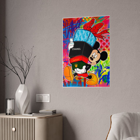 Vibrant Gloss Poster featuring Mickey Mouse with Luxury Brands
