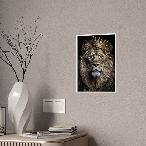 Majestic Lion Wall Art - Crowned Warrior Gloss Poster