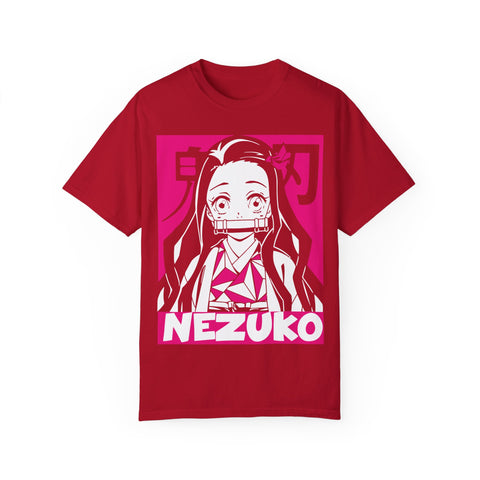 Nezuko Anime T-Shirt - Unisex Garment-Dyed Tee for Fans