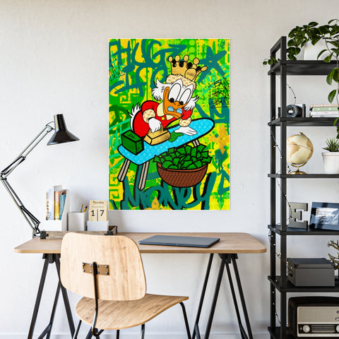 Whimsical Gloss Poster featuring Scrooge McDuck - Colorful Wall Art for Fun Spaces