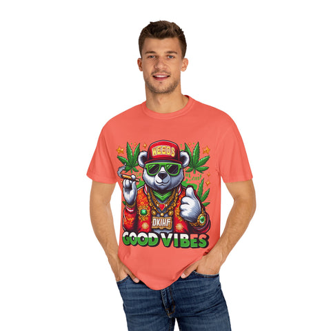 Good Vibes Panda T-Shirt - Unisex Garment-Dyed Tee for Chill Days