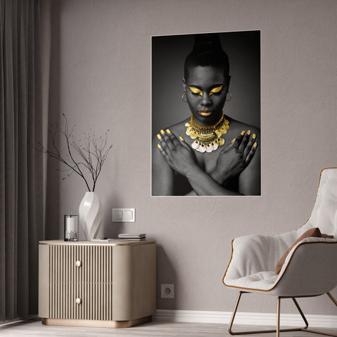 Bold Black & Gold Gloss Poster - Art for Home Decor, Unique Wall Art