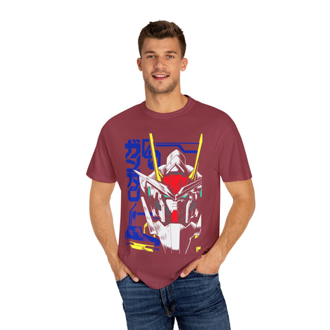 Anime-Inspired Unisex Garment-Dyed T-Shirt - Mecha Design