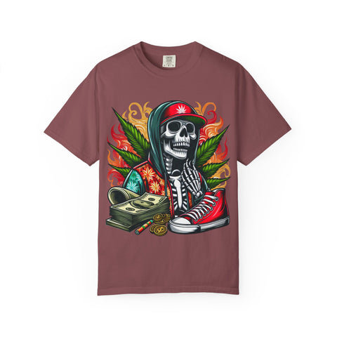 Chill Vibes Skull Graphic T-Shirt – Unisex Garment-Dyed Tee