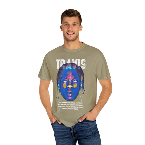 Travis Inspired Unisex Garment-Dyed T-Shirt - Retro Graphic Tee