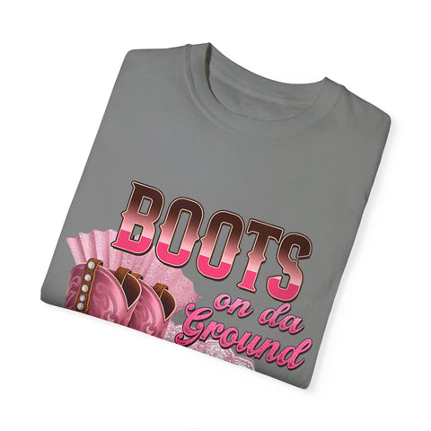 Unisex Garment-Dyed T-shirt - "Boots on the Ground" Country Style Tee